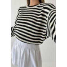 Triko Çizgili Uzun Kazak Triko Çizgili Uzun Kazak